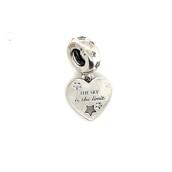 Pandora You Did It, Sky Is The Limit Heart Dangle Charm - Picture 1 of 5